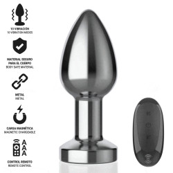 Intense - Plug Anal 10 Vibrations Métal Avec Télécommande M